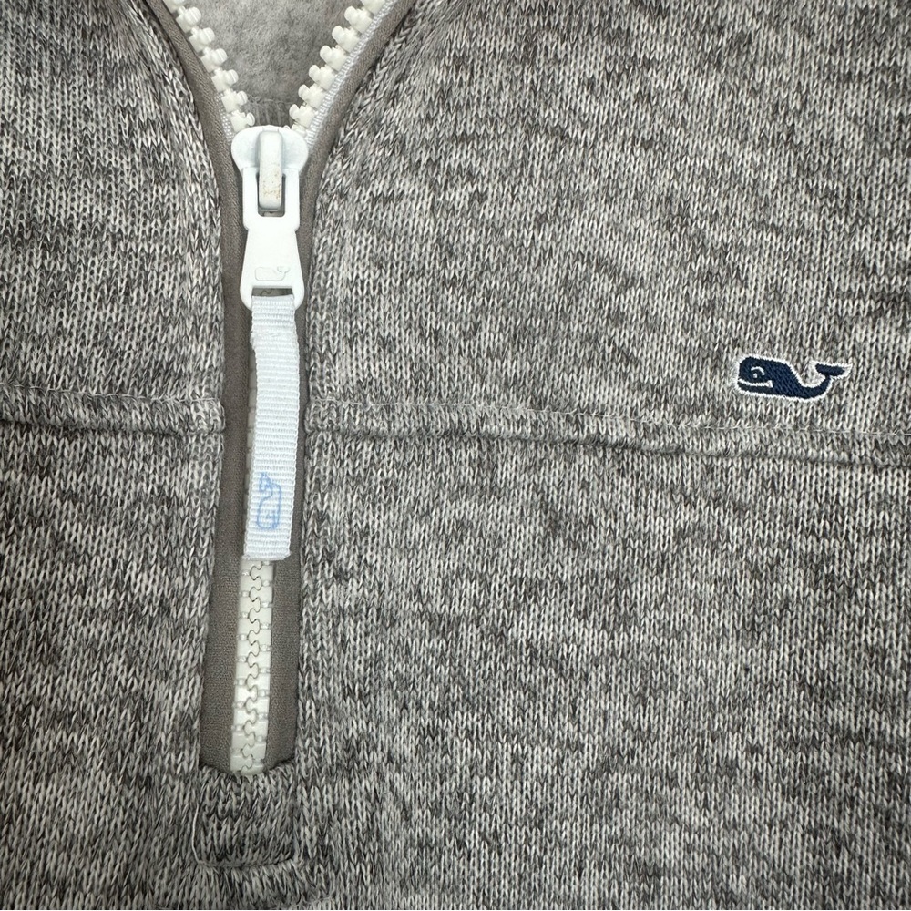 Vineyard Vines Woman’s Heathered Gray Zip-Up Sweater Pullover - Picture 3 of 7
